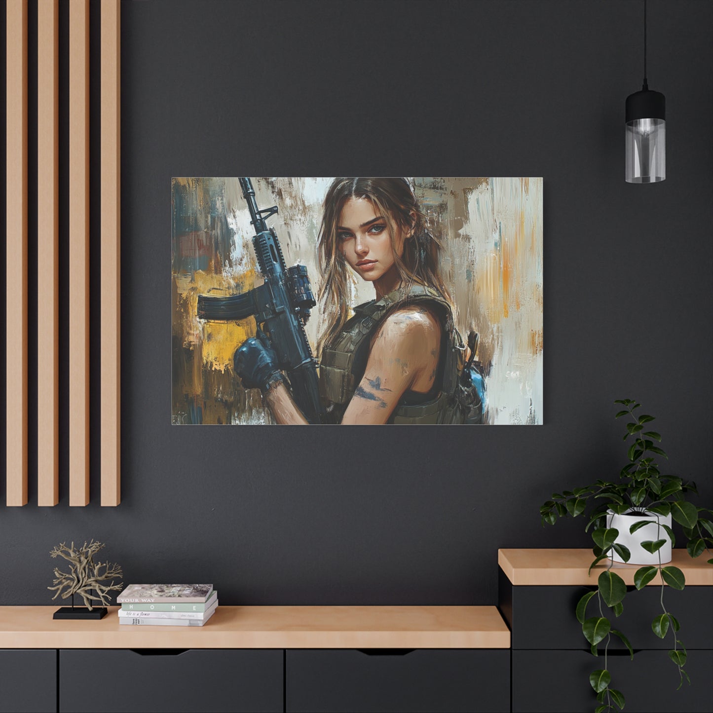 "Battleborn Guardian" – Girls & Guns Kore Series Tactical Warrior Canvas Art