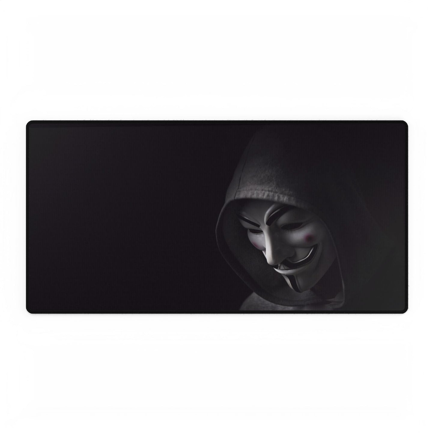 Anonymous Masked & Hooded Desk Mat / Mouse Pad – 31.5"x15.5", Cyberpunk & Hacker