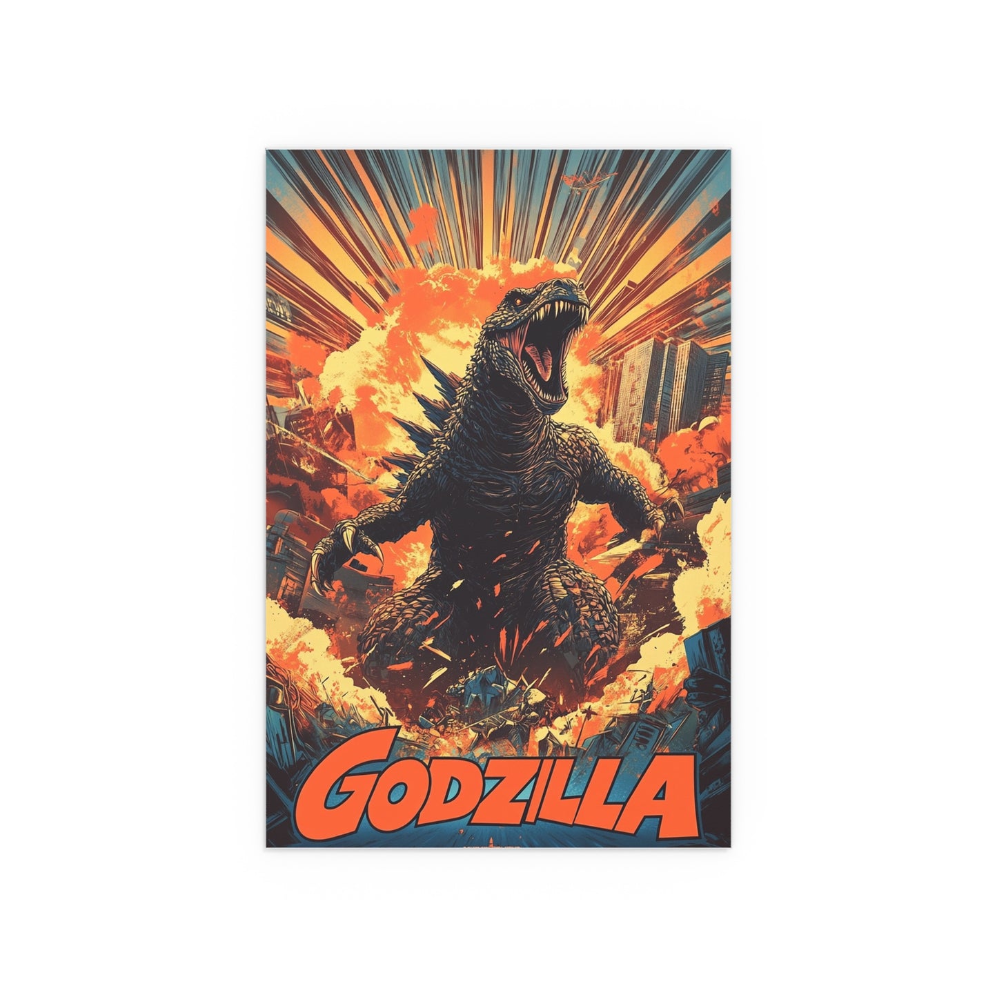 Godzilla Poster III – Retro Japanese Kaiju Artwork Inspired by Showa-Era