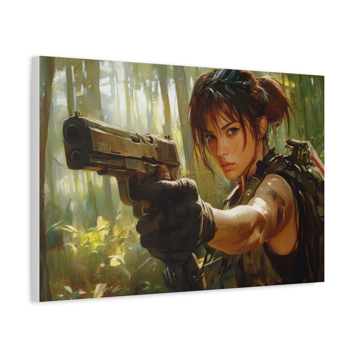 "Jungle Hunter" – Girls & Guns Kore Series Tactical Combat Canvas Art