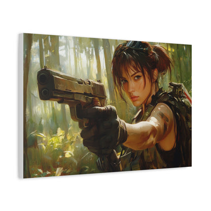 "Jungle Hunter" – Girls & Guns Kore Series Tactical Combat Canvas Art