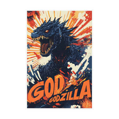 Godzilla Poster II – Retro Japanese Kaiju Artwork Inspired by Showa-Era