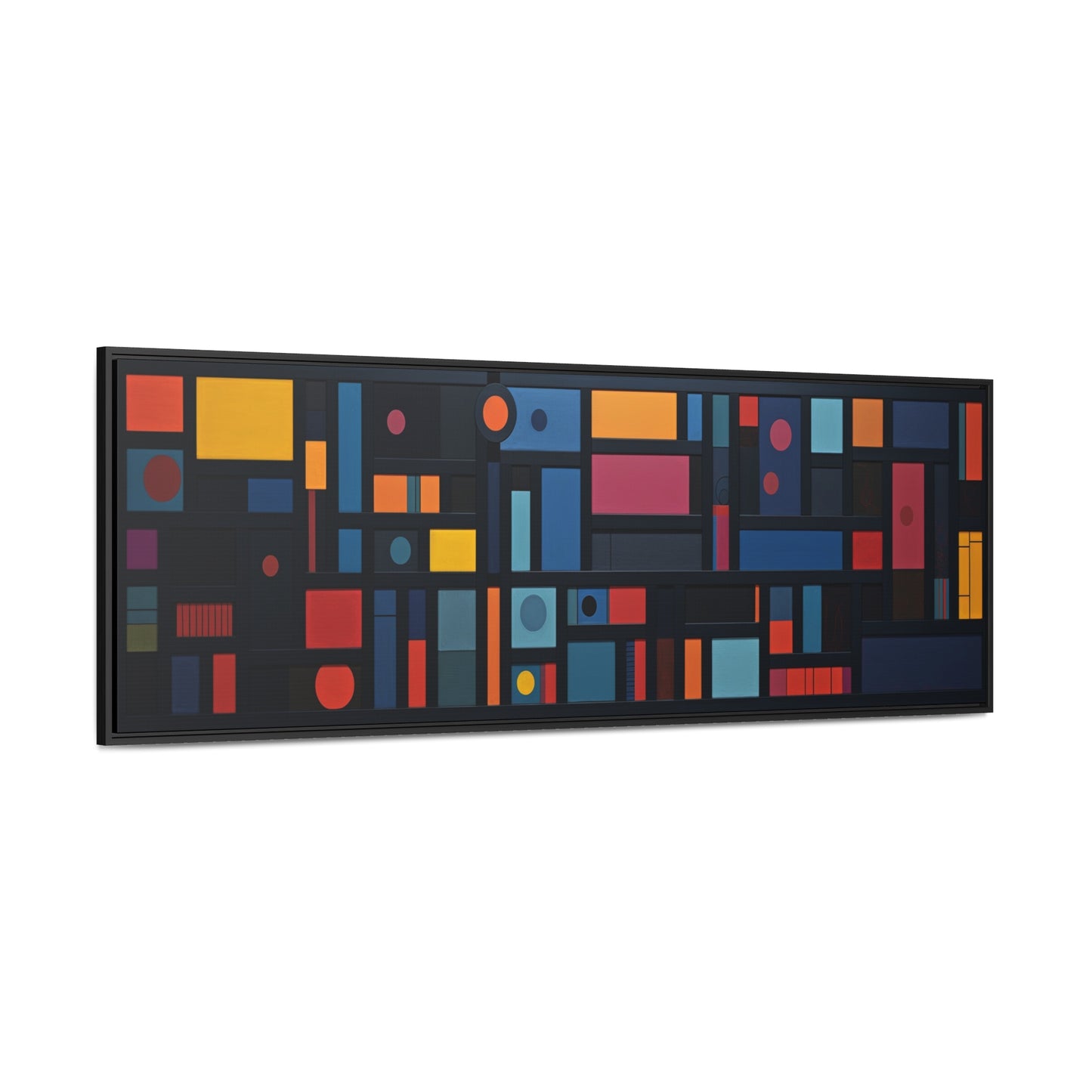 Ad Reinhardt Inspiration – "Geometric Balance" | Modern Abstract Wide Canvas Art