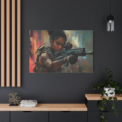 "Deadeye Strike" – Girls & Guns Kore Series Precision Sniper Canvas Art