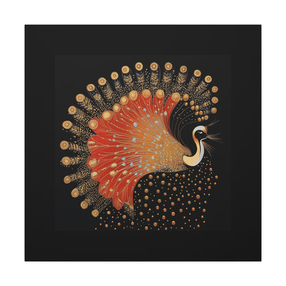 Erté Inspired – "Golden Plumage" Square Canvas Art