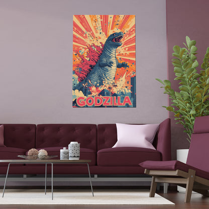 Godzilla Poster I – Retro Japanese Kaiju Artwork Inspired by Showa-Era