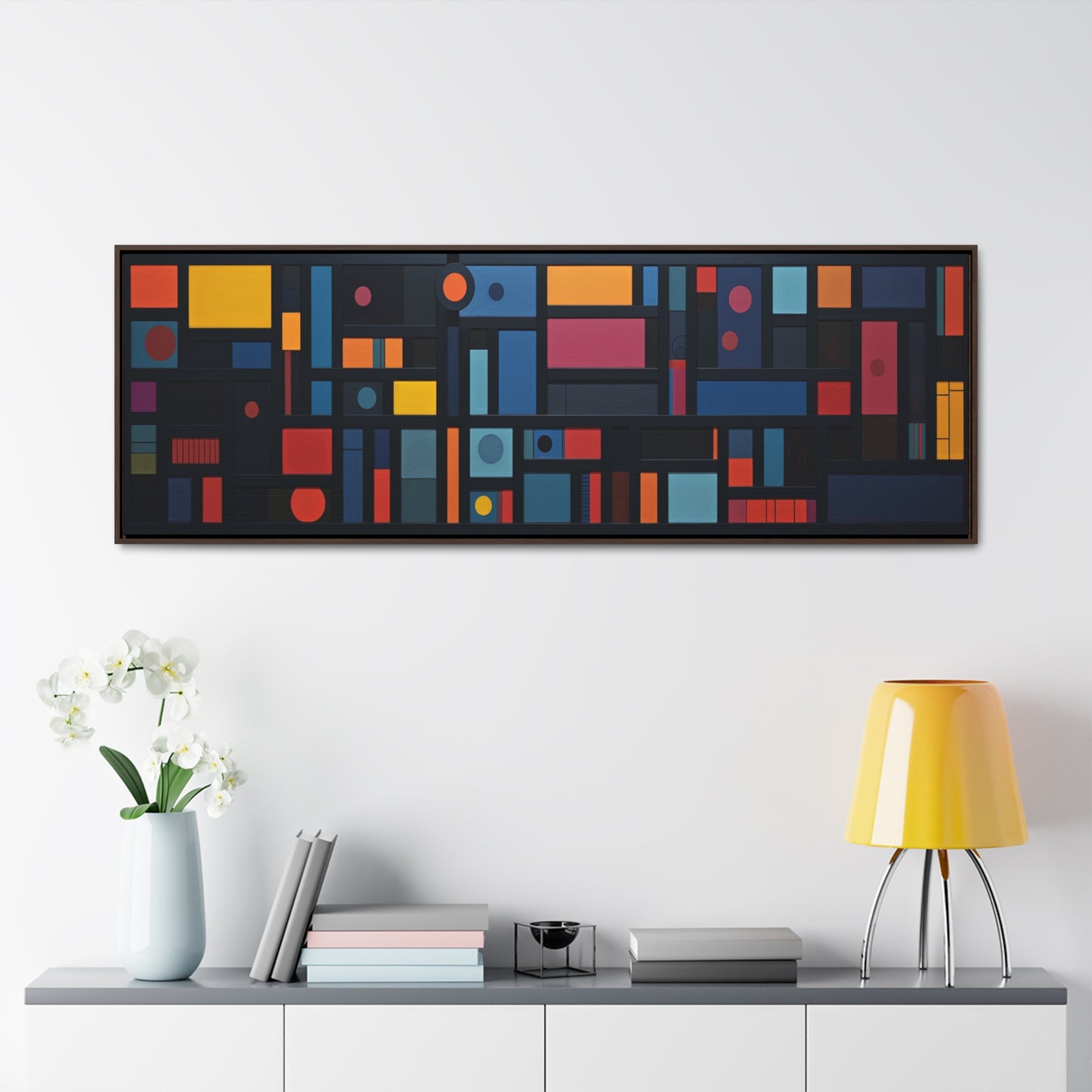 Ad Reinhardt Inspiration – "Geometric Balance" | Modern Abstract Wide Canvas Art