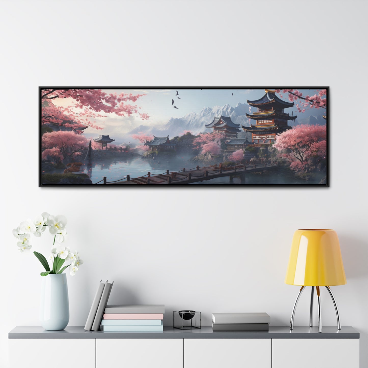 Ai Yazawa Inspiration – "Serene Blossom" | Tranquil Japanese Landscape Canvas