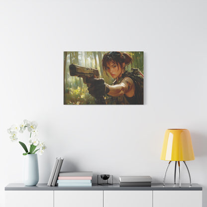 "Jungle Hunter" – Girls & Guns Kore Series Tactical Combat Canvas Art