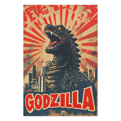 Godzilla Poster IV – Retro Japanese Kaiju Artwork Inspired by Showa-Era