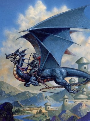 DRAGON STEED BY CLYDE CALDWELL POSTER FANTASY VIBRANT-COLORED SHARP-DETAIL