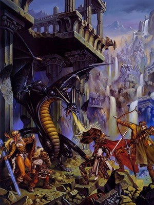 DRAGONS OF DESPAIR BY CLYDE CALDWELL POSTER FANTASY WALLART D&D RPG