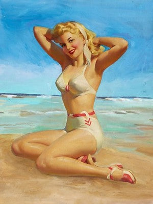 Art Frahm Yours For the Basking 1945 Vintage Pin-Up Poster