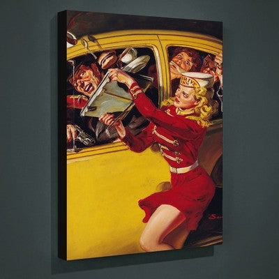 Norman Saunders His Fatal Fling 1950 Pulp Art Canvas Wall Art 24x32 Stretched