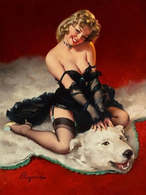 Bear Facts by Gil Elvgren (1953) Vintage Pin-Up Poster
