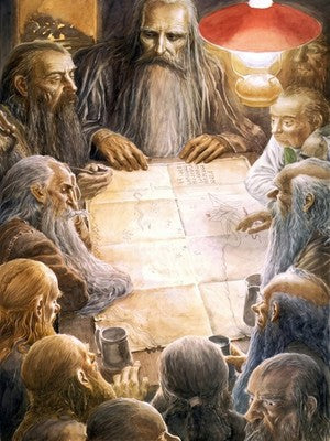 Thorin's Map by Alan Lee (1997) Fantasy Poster - Lord of The Rings Art