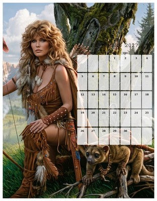 2027 Gorgeous Fantasy Ladies Wall Calendar Pin-Up Fantasy Art 5