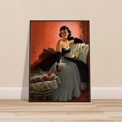 Art Frahm Glamorous Pin-Up with Roses (1950) - Framed Poster 2