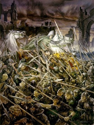 Battle of the Hornburg by Alan Lee (1976) - LOTR Poster