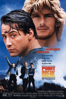 Point Break 1991 Movie Poster - Keanu Reeves Patrick Swayze