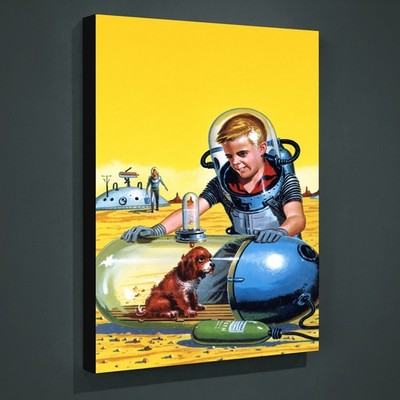 Edward Valigursky Amazing Science Fiction Puppy Canvas Wall Art 24x32 Stretched