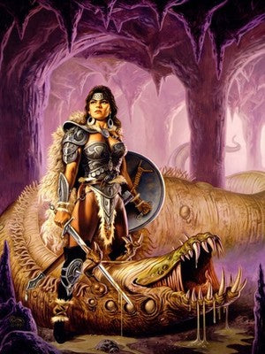 THE WORM HAS TURNED BY CLYDE CALDWELL POSTER D&D FANTASY DUNGEONS
