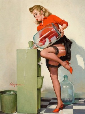 A Refreshing Lift by Gil Elvgren (1970) Vintage Poster