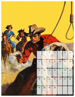 2027 Sam Cherry - Pulp Western Wall Calendar Pin-Up Vintage 4