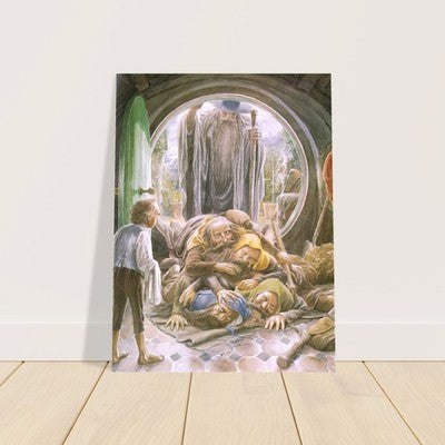 Alan Lee Dwarves at Bag End (1997) Fantasy Poster - Lord of The Rings Art 2