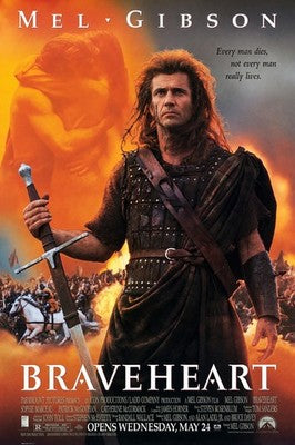 Braveheart (1995) Mel Gibson Epic Action Movie Poster