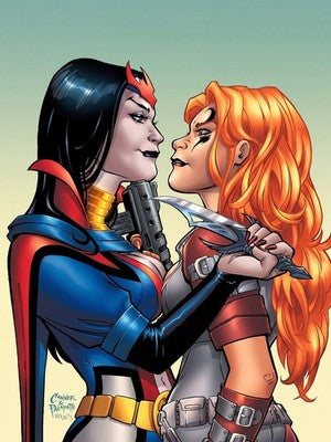 Amanda Conner Comic Art Cover Poster - Two Heroes Action Scene