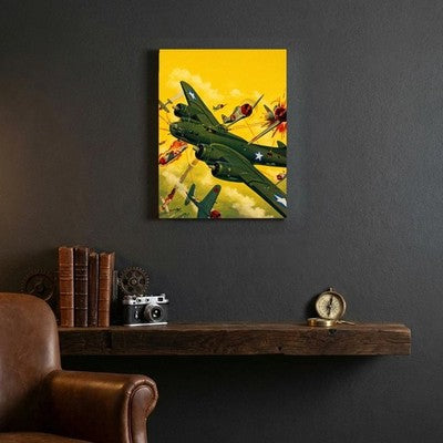 Rudolph Belarski Army-Navy Flying Stories 1943 Canvas Wall Art 24x32 Stretched 3