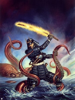 BLADE OF THE YOUNG SAMURAI BY CLYDE CALDWELL POSTER FANTASY SHARP-DETAIL WALLART