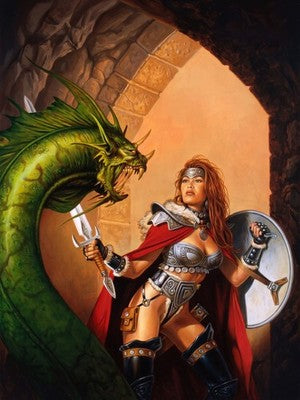 SLITHER BY CLYDE CALDWELL POSTER D&D FANTASY DRAGON ART VIBRANT