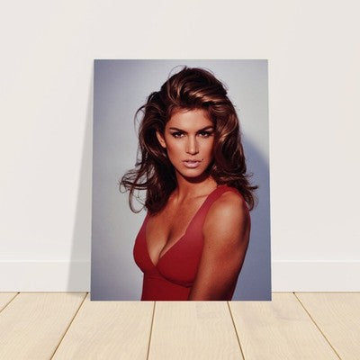 Cindy Crawford in Red 1991 Poster – Iconic 90s Celebrity Portrait Wall Art Decor 3