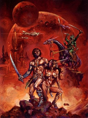 A PRINCESS OF MARS BY CLYDE CALDWELL POSTER FANTASY VIBRANT-COLORED SHARP-DETAIL