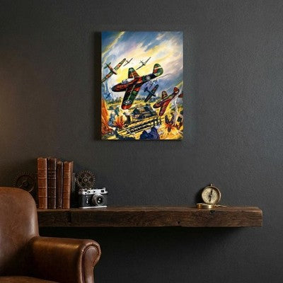 Rudolph Belarski High Ramparts WWII Fighter Planes Canvas Wall Art 24x32 3