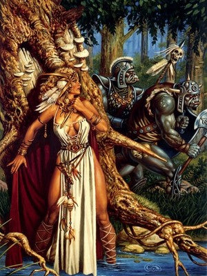 A PRINCESS IN PERIL BY CLYDE CALDWELL POSTER FANTASY RPG WALLART VIBRANT-COLORED