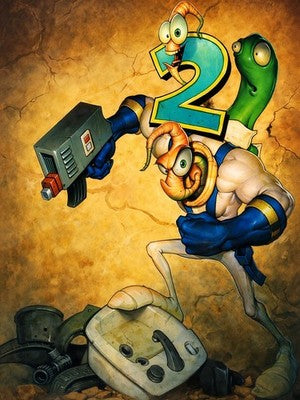 Earthworm Jim 2 Promotional Poster – Retro Video Game Art 1995 Wall Art Decor