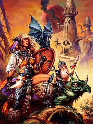 ESCAPE FROM SKULL KEEP BY CLYDE CALDWELL POSTER D&D RPG SHARP-DETAIL FANTASY