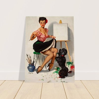 Gil Elvgren Some Help! (1952) Vintage Pin-Up Poster 2