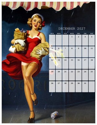 2027 Art Frahm Pin-Up Wall Calendar 8.5x11 Vintage Pinup Girls 12 Months 6