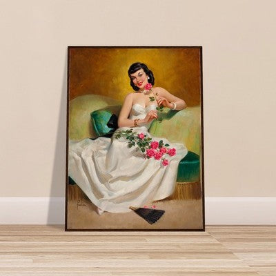 Art Frahm Brunette with Roses (1949) - Framed Poster 2