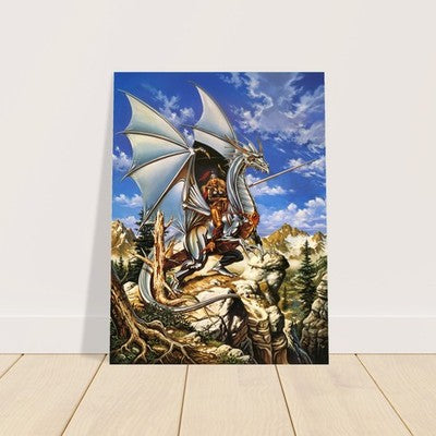 SILVER DRAGON BY CLYDE CALDWELL POSTER DUNGEONS & DRAGONS FANTASY DECOR 2