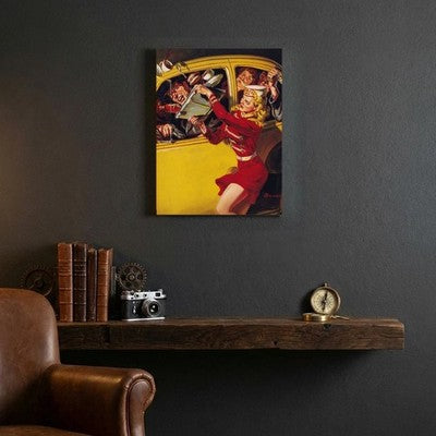 Norman Saunders His Fatal Fling 1950 Pulp Art Canvas Wall Art 24x32 Stretched 3