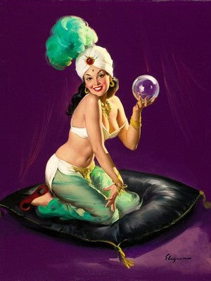 Gil Elvgren I'm a Happy Medium (1947) Vintage Poster