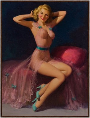 Art Frahm Pin-Up in Pink (1952) - Framed Poster