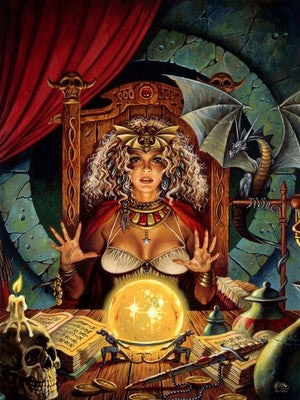 THE FORTUNE TELLER BY CLYDE CALDWELL POSTER FANTASY DECORATION RPG VIBRANT