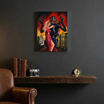 Norman Saunders Wyndham Smith Retro Sci-Fi Robot Canvas Wall Art 24x32 Stretched 3