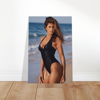 Cindy Crawford Beachside Portrait Poster – 1995 Iconic Supermodel Wall Art Decor 2
